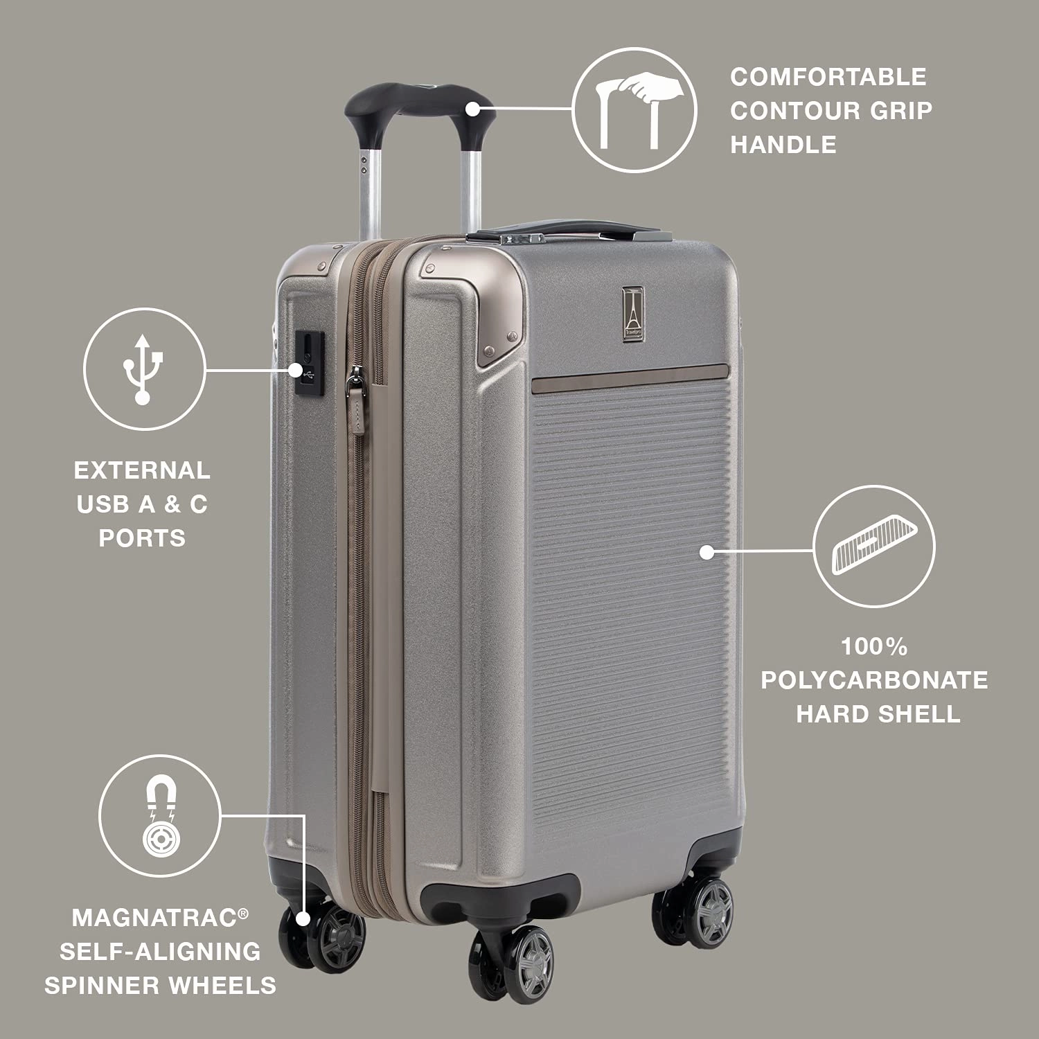 Travelpro Platinum Elite Hardside Expandable22 carry on  Spinner Wheel Luggage TSA Lock Hard Shell Polycarbonate Suitcase
