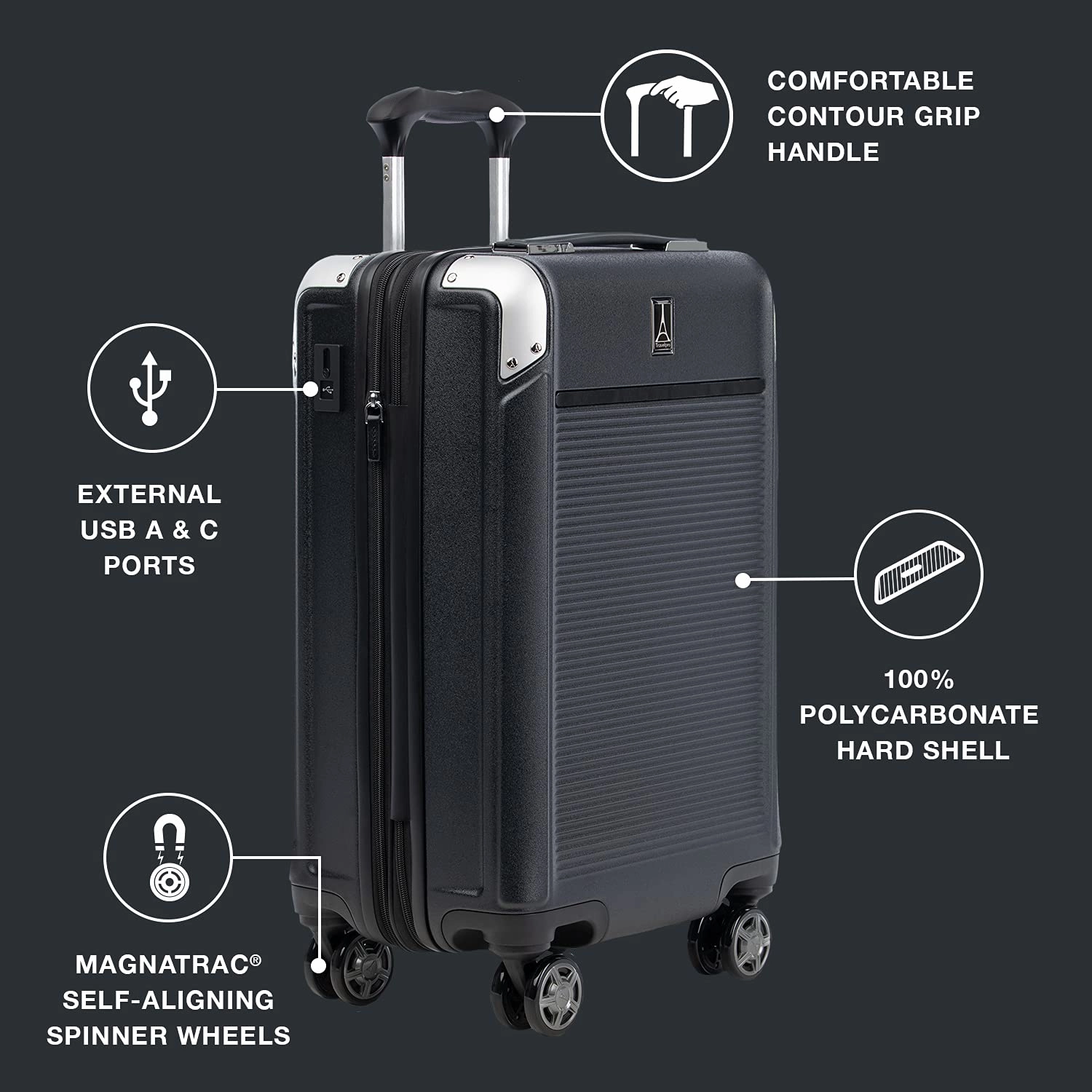 Travelpro Platinum Elite Hardside Expandable22 carry on  Spinner Wheel Luggage TSA Lock Hard Shell Polycarbonate Suitcase