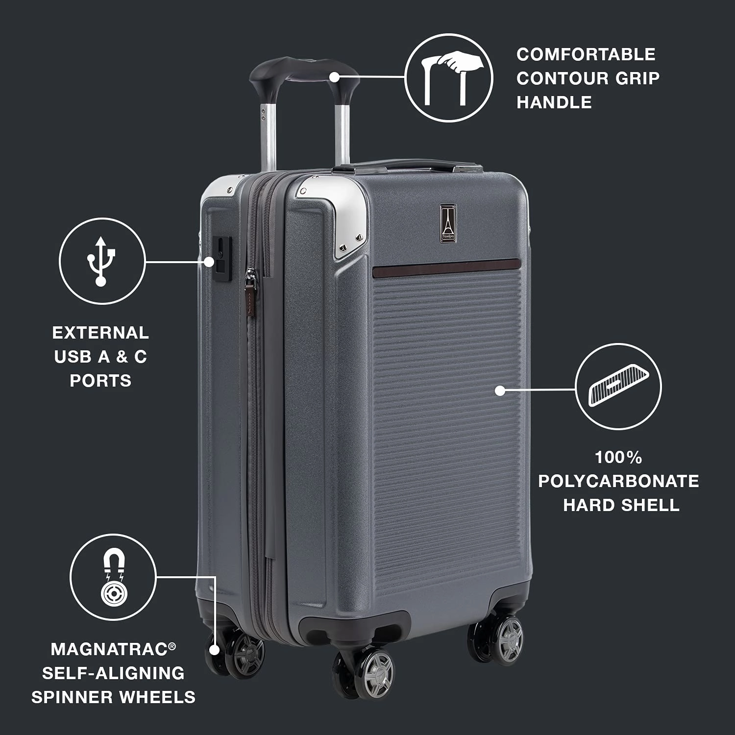 Travelpro Platinum Elite Hardside Expandable22 carry on  Spinner Wheel Luggage TSA Lock Hard Shell Polycarbonate Suitcase