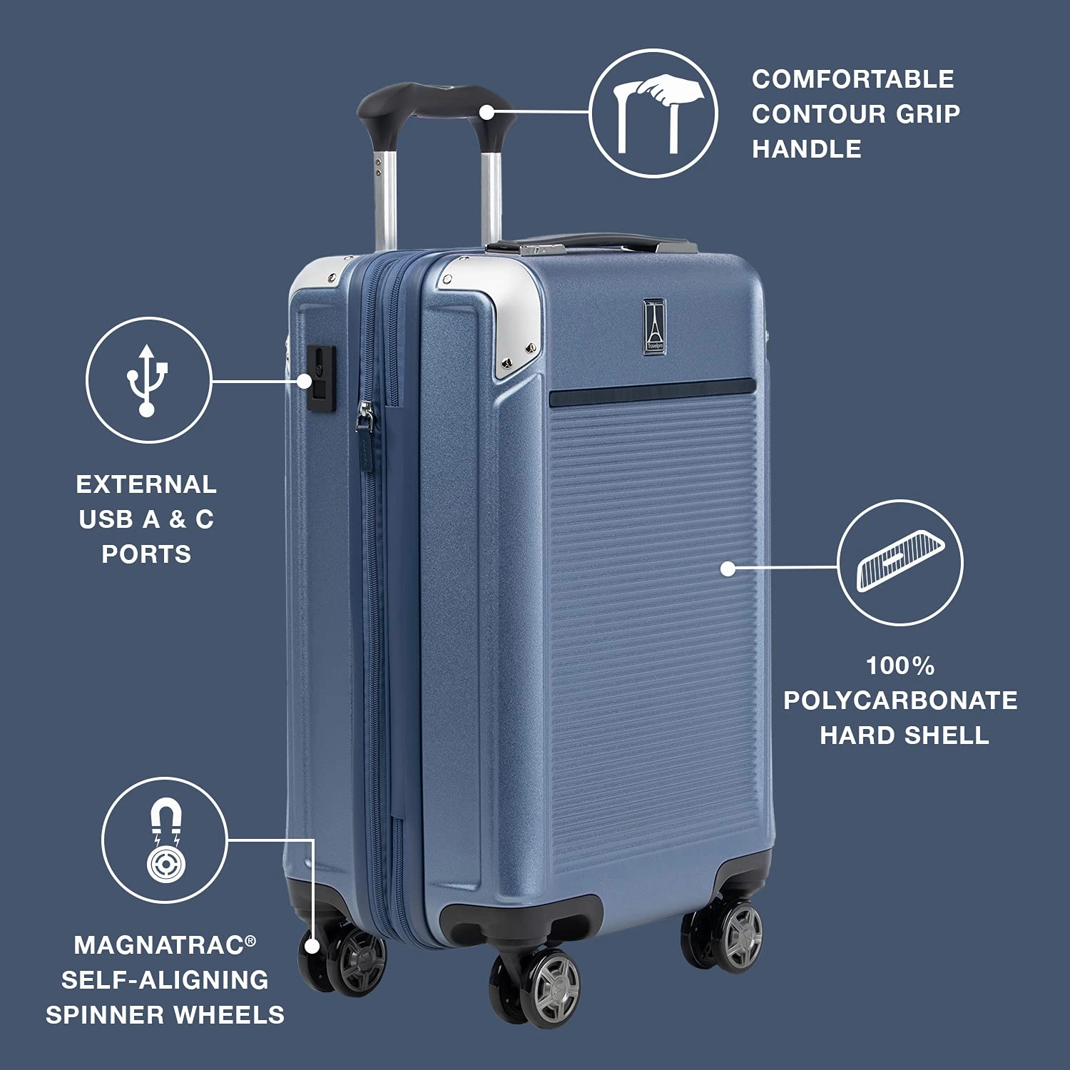 Travelpro Platinum Elite Hardside Expandable22 carry on  Spinner Wheel Luggage TSA Lock Hard Shell Polycarbonate Suitcase