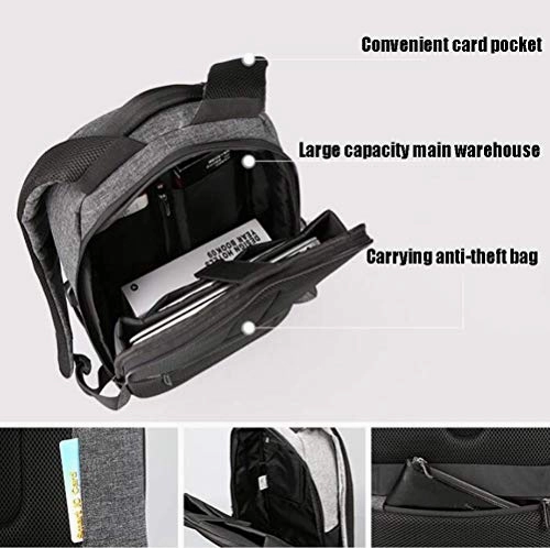 TRE Business Laptop Backpack Water Resistant Anti-Theft College Backpack with USB Charging Port Computer Backpacks for Women Men, Casual Hiking Travel Daypack (Color : Light Gray)