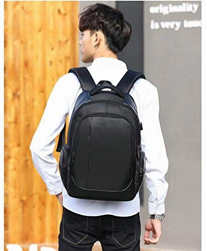 TRE Laptop Backpack Large Computer Backpack for Laptop with USB Charging Port Water-Repellent School Travel Backpack Casual Daypack for Business/College/Women/Men (Color : Blue)