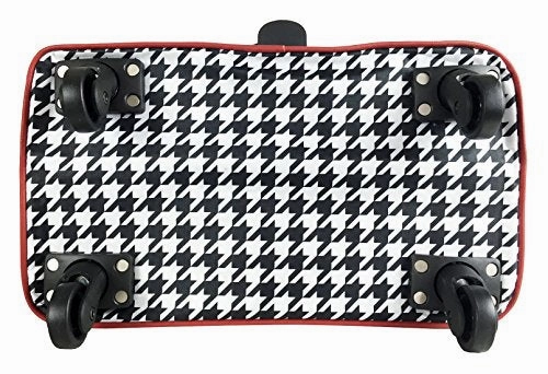 Trendy Flyer Computer/Laptop Rolling Bag 4 Wheel Case Houndstooth Red