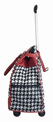 Trendy Flyer Computer/Laptop Rolling Bag 4 Wheel Case Houndstooth Red