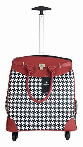 Trendy Flyer Computer/Laptop Rolling Bag 4 Wheel Case Houndstooth Red
