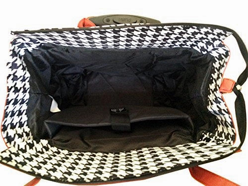 Trendy Flyer Computer/Laptop Rolling Bag 4 Wheel Case Houndstooth Red
