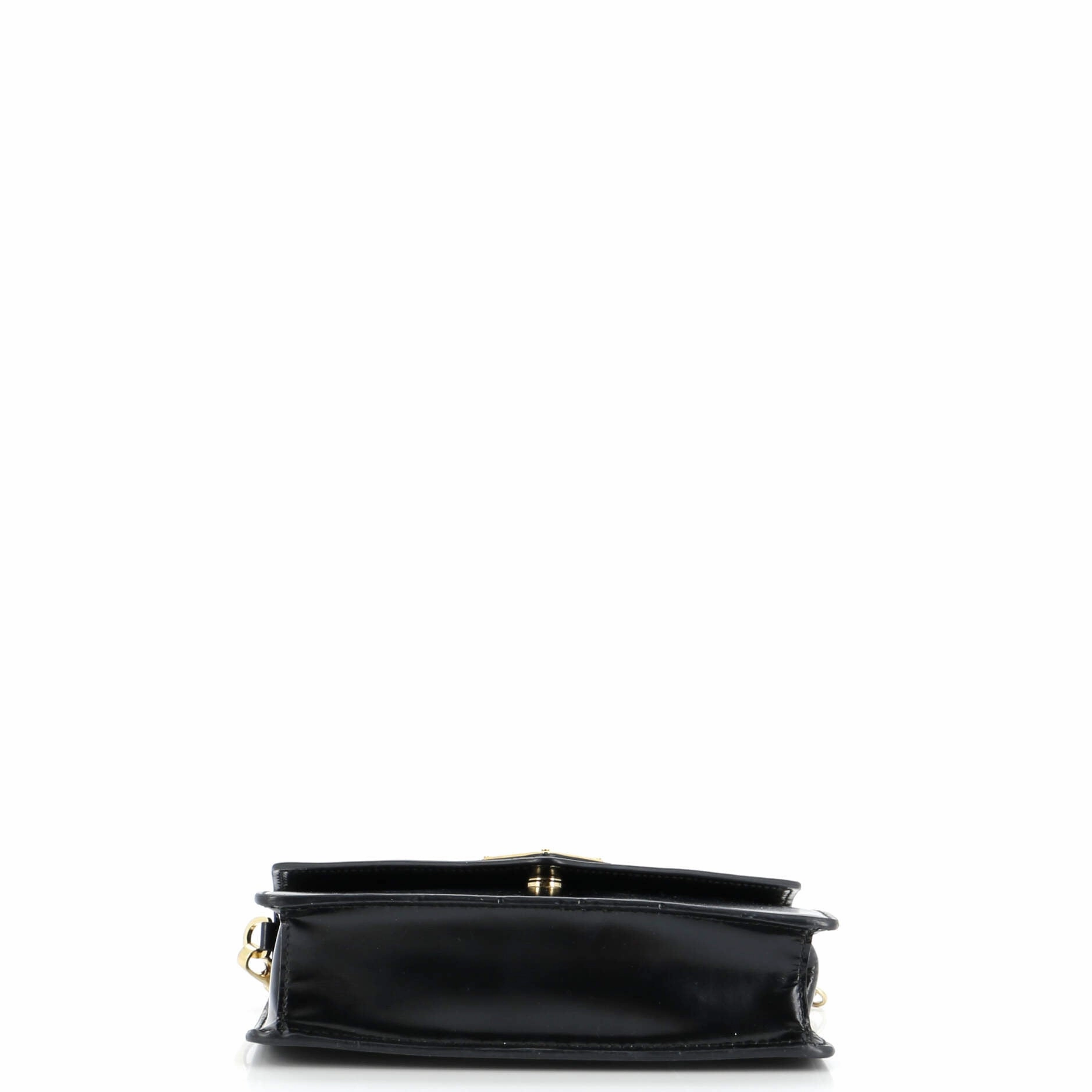 Triangle Logo Plaque Envelope Chain Shoulder Bag Saffiano Leather