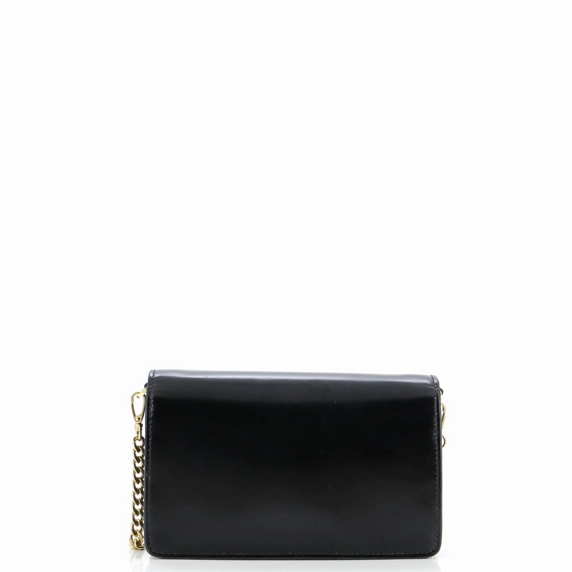Triangle Logo Plaque Envelope Chain Shoulder Bag Saffiano Leather