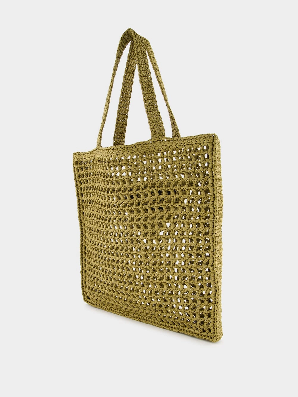 Triangle-Logo Raffia Tote