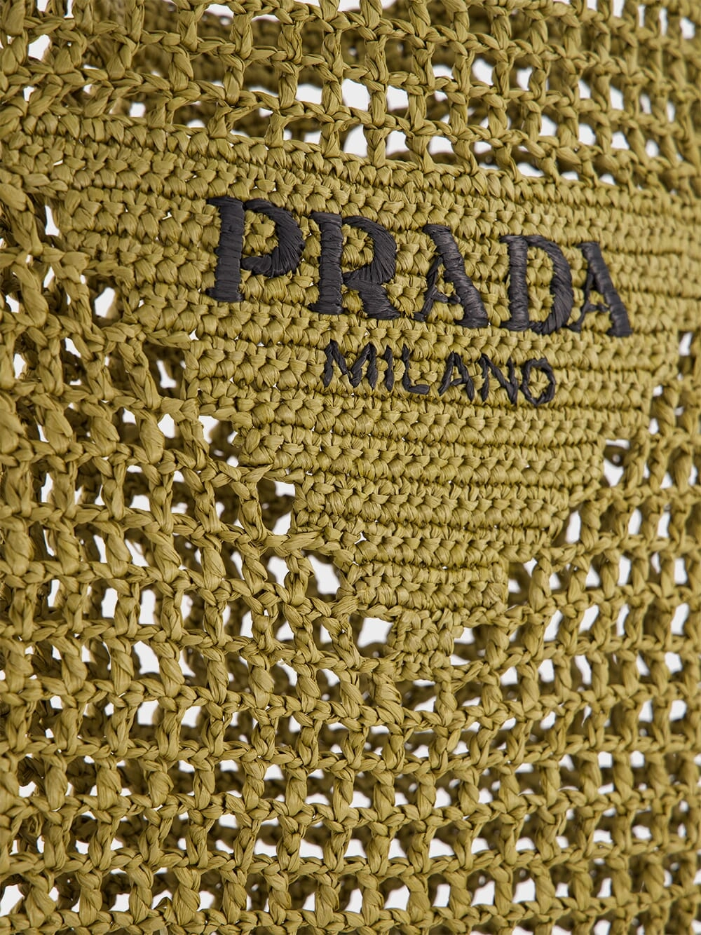Triangle-Logo Raffia Tote