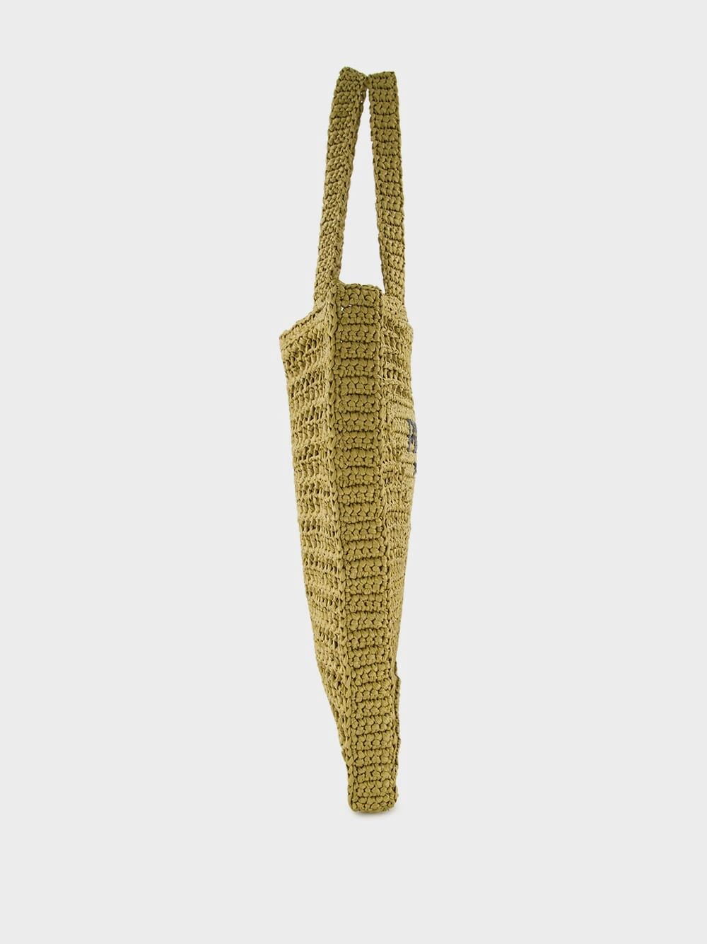 Triangle-Logo Raffia Tote