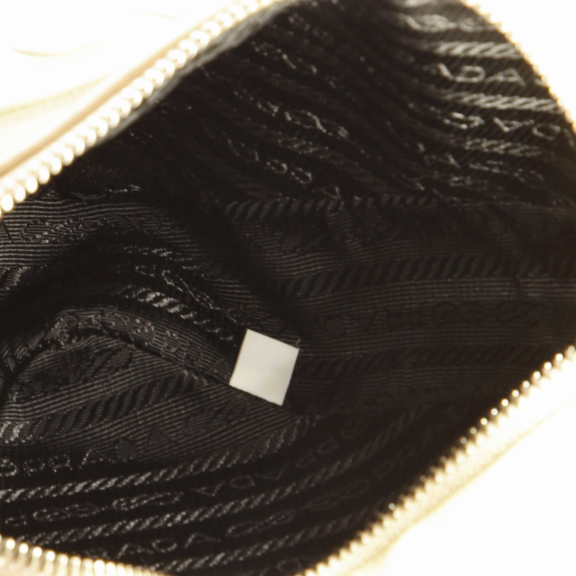 Triangle Logo Zip Chain Crossbody Bag Embossed Leather Small