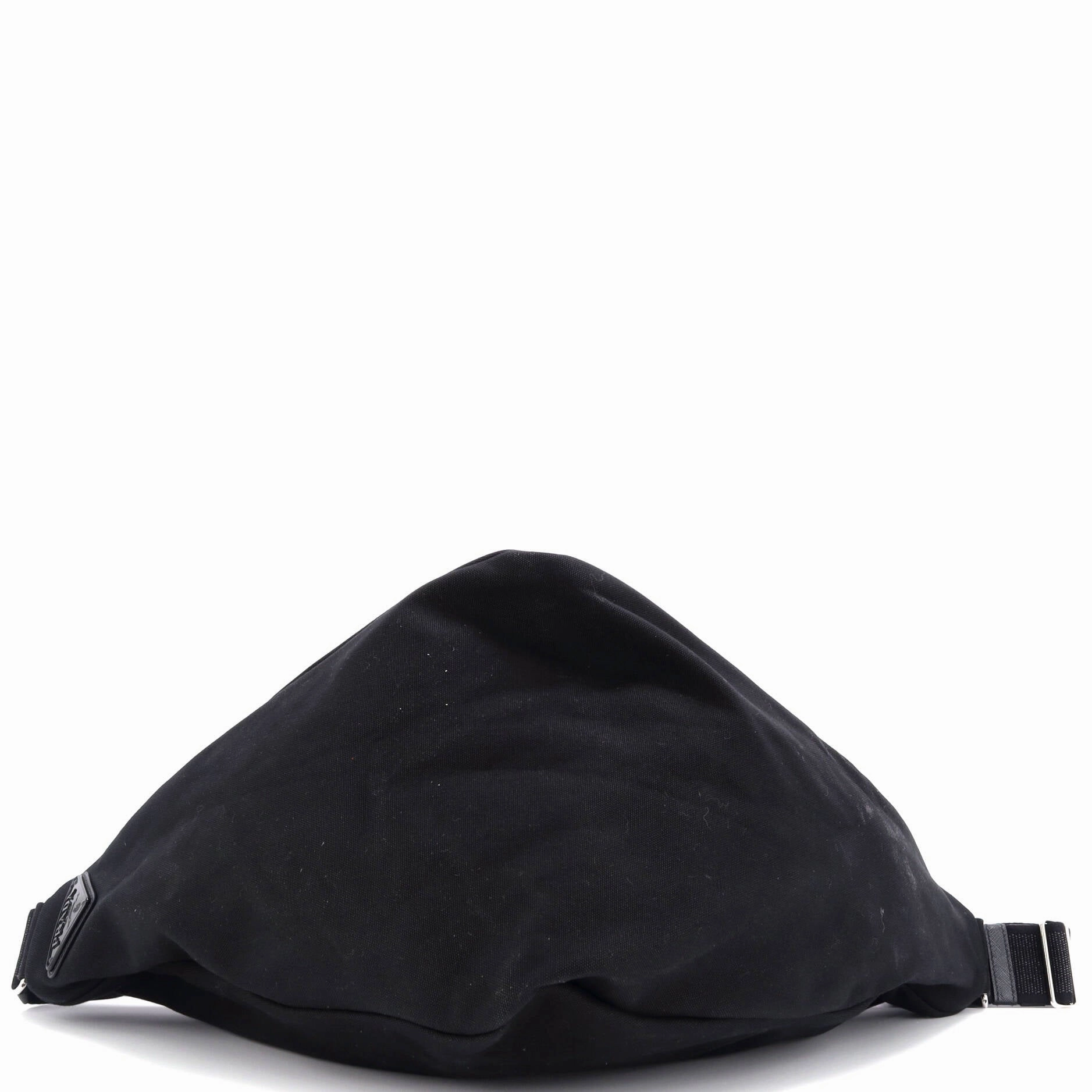 Triangle Logo Zip Crossbody Bag Embossed Canvas Large