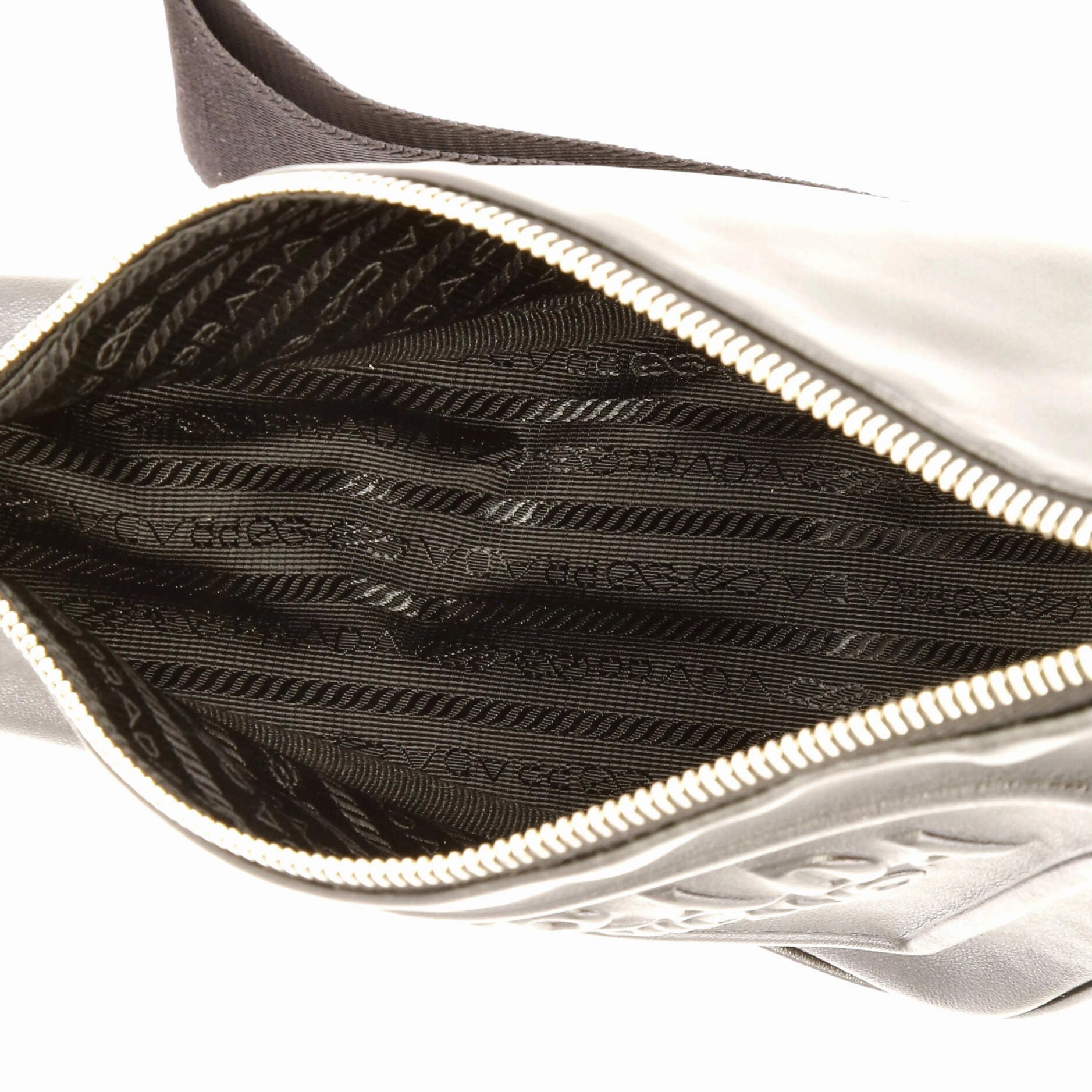 Triangle Logo Zip Crossbody Bag Embossed Grace Lux Small