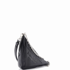 Triangle Logo Zip Crossbody Bag Embossed Grace Lux Small