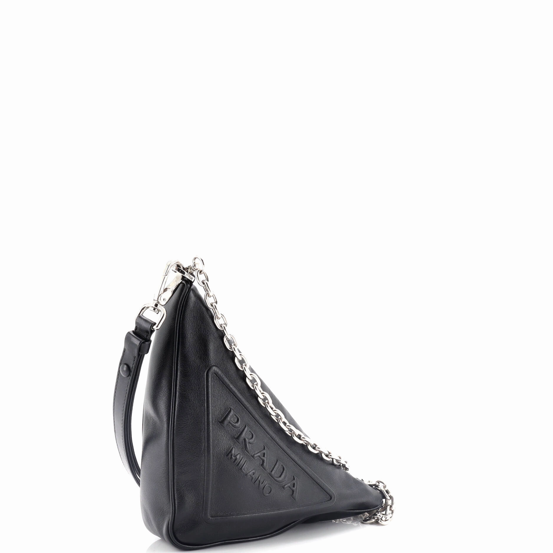 Triangle Logo Zip Crossbody Bag Embossed Grace Lux Small