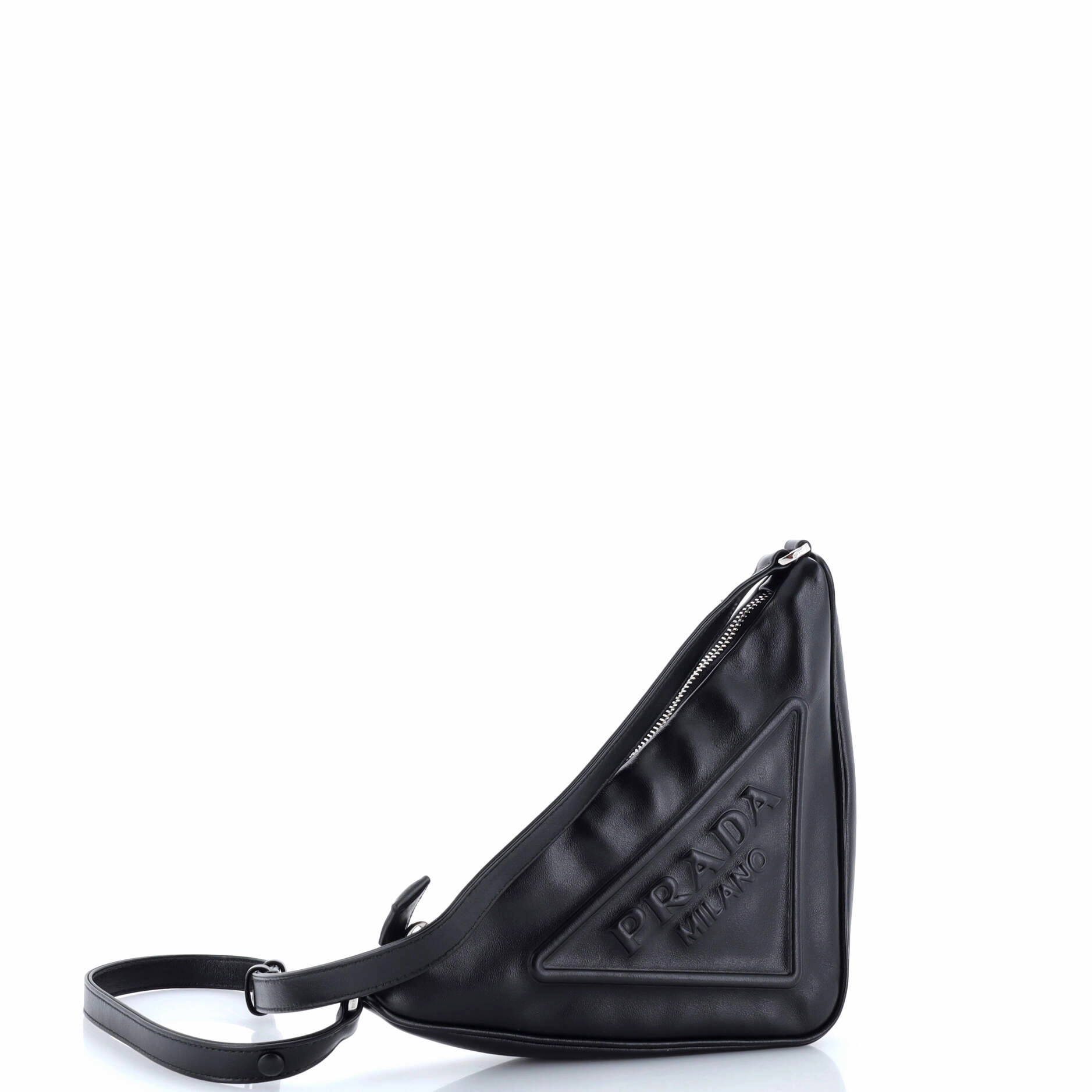 Triangle Logo Zip Crossbody Bag Embossed Grace Lux Small