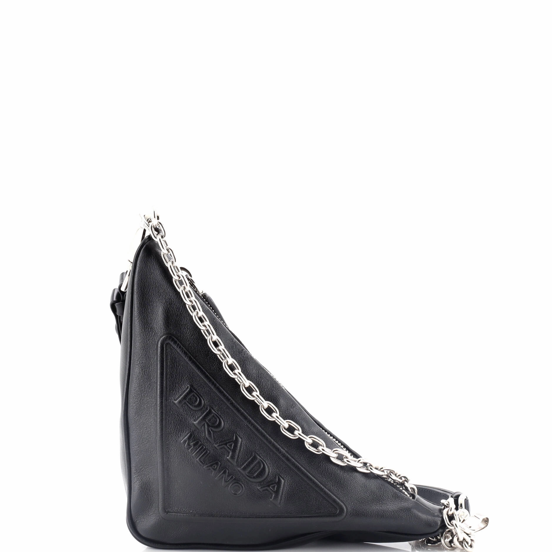 Triangle Logo Zip Crossbody Bag Embossed Grace Lux Small