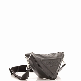 Triangle Logo Zip Crossbody Bag Embossed Grace Lux Small