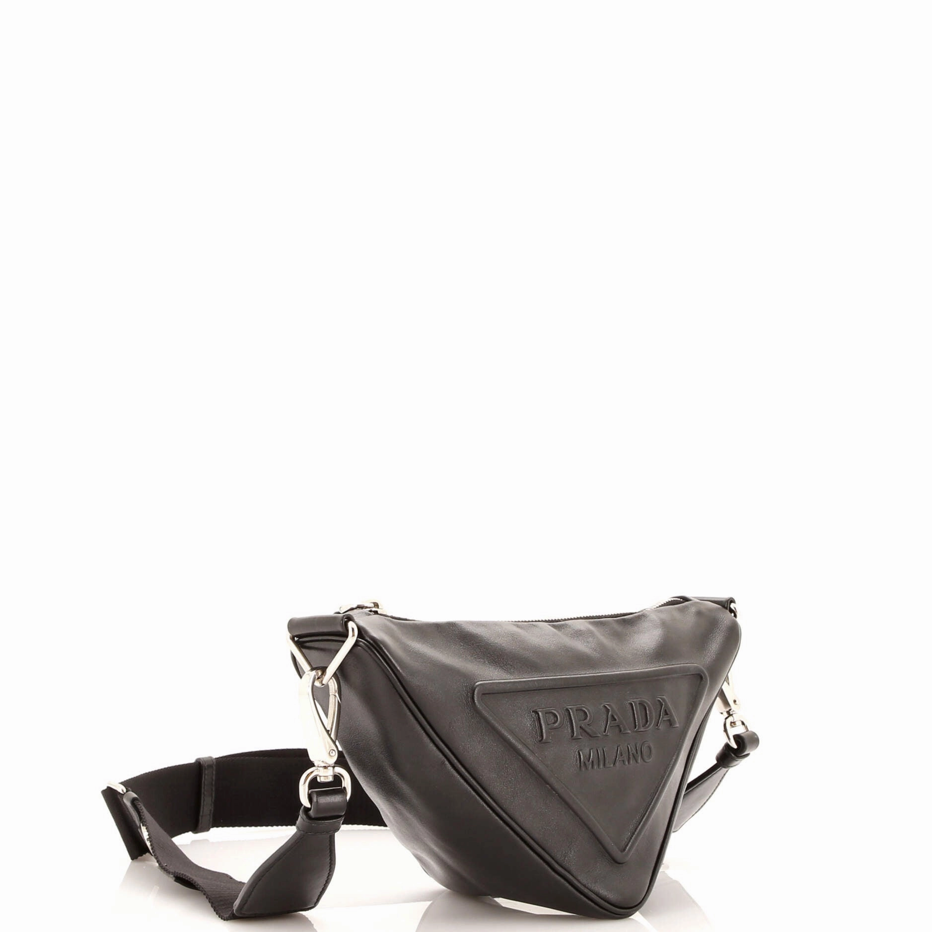 Triangle Logo Zip Crossbody Bag Embossed Grace Lux Small