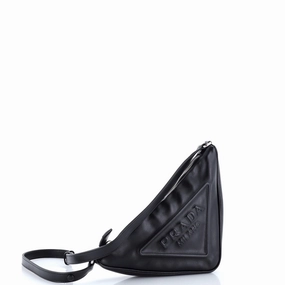 Triangle Logo Zip Crossbody Bag Embossed Grace Lux Small