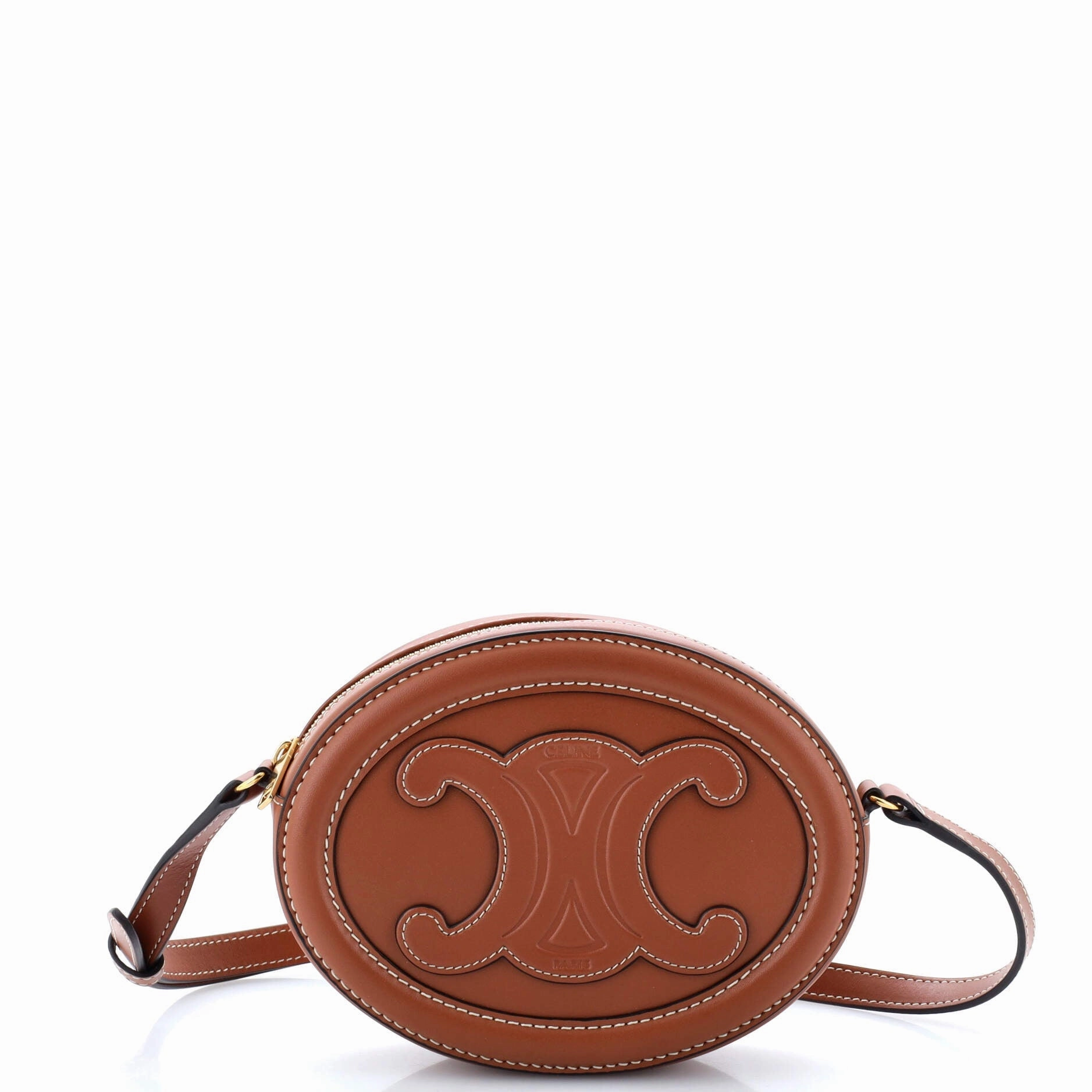 Triomphe Oval Crossbody Bag Leather