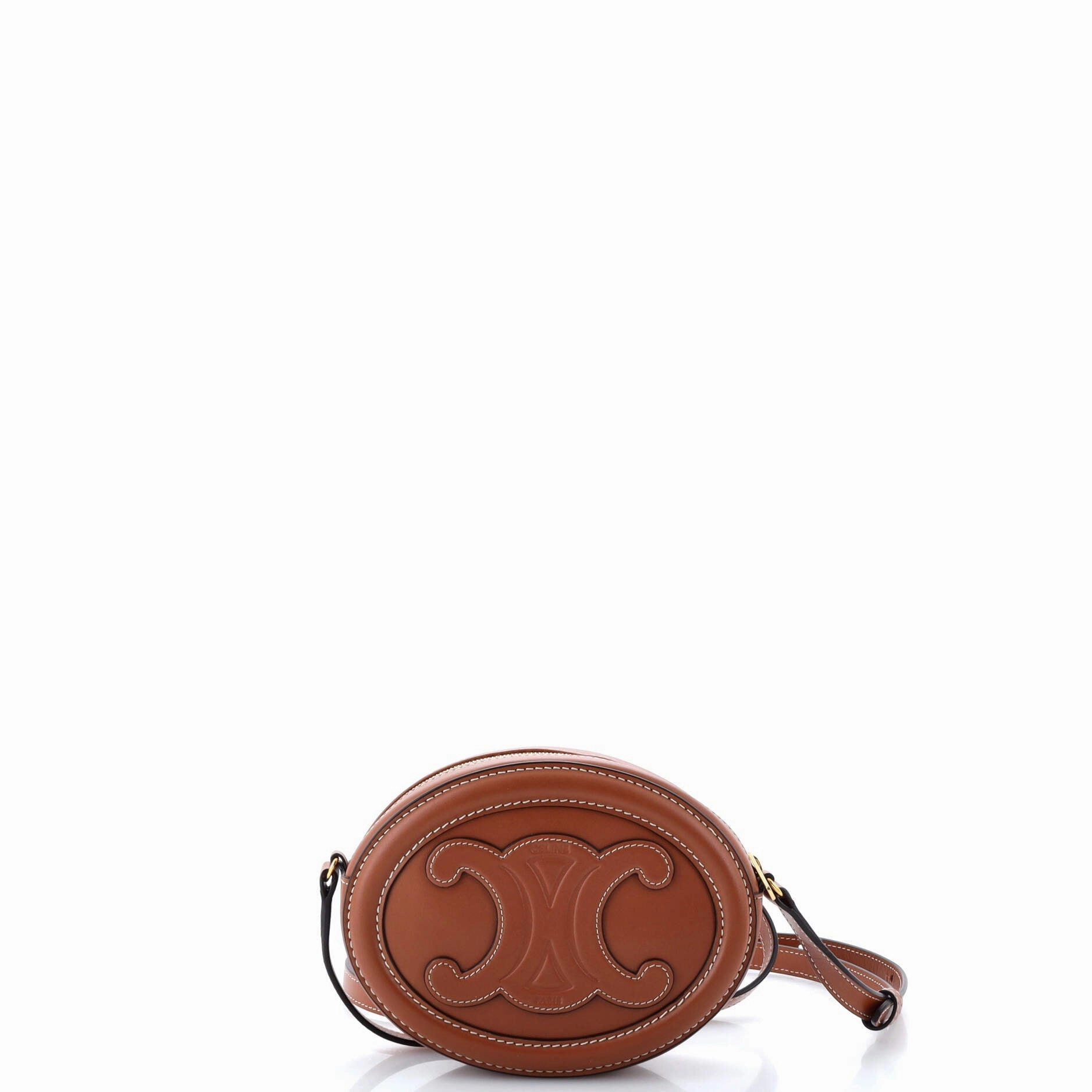 Triomphe Oval Crossbody Bag Leather