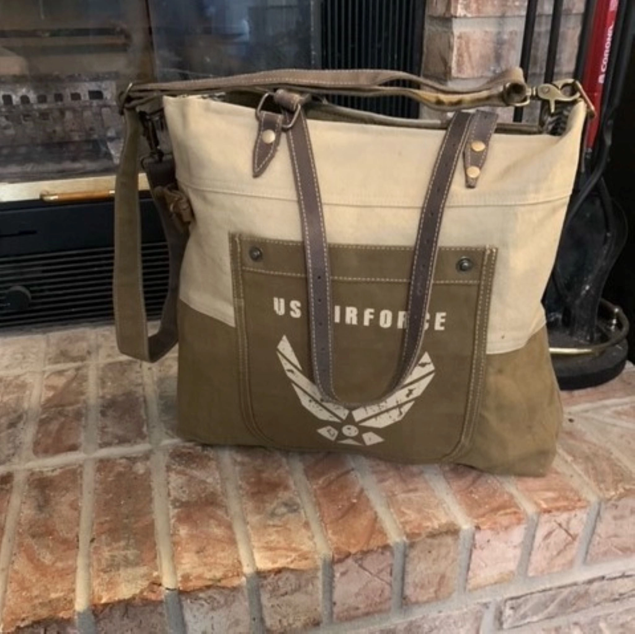 Two Tone Sustainable Canvas Tote ~ Perfect As Is or With Your Custom Military Branch or Special Order