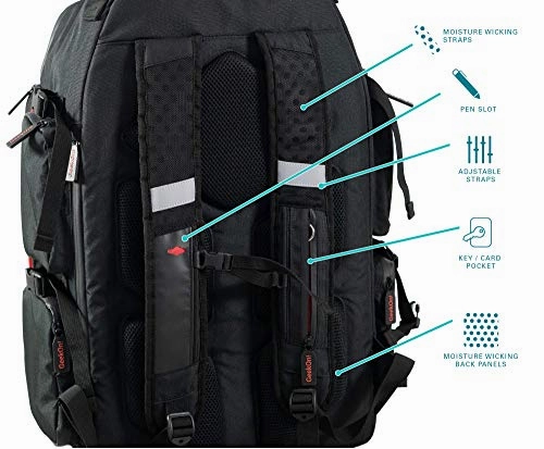 Ultimate Boardgame Backpack - The Smartest Way to Carry Your Games - Expandable Multi-Functional Backpack - Carry-on Compliant (Black/Red)