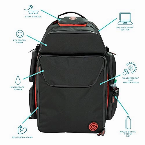 Ultimate Boardgame Backpack - The Smartest Way to Carry Your Games - Expandable Multi-Functional Backpack - Carry-on Compliant (Black/Red)