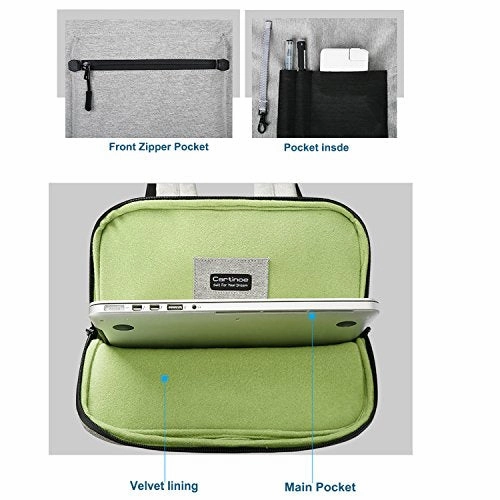 Ultra-Thin Laptop Backpacks, Cartinoe Canvas Lightweight Backpack for Girls School Rucksack Women