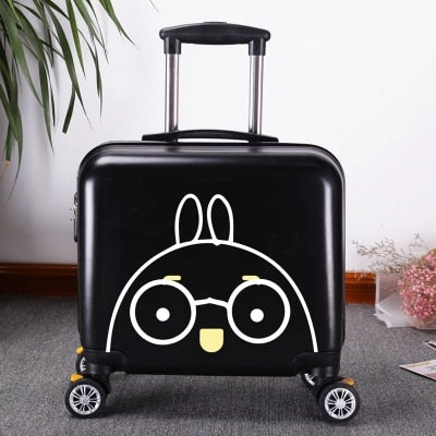 Unisex 2Pcs Carry On Travel Suitcase Women Laptop Luggage Stripe Pattern Small Luggage 18 Inch