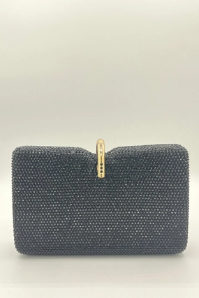 Uretro Rhinestone Evening Clutch with snap lock Closure