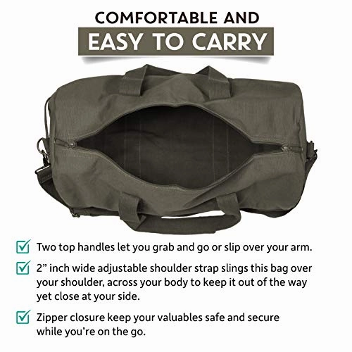 US Army Skull Sport Heavyweight Canvas Duffel Bag in Olive & Black, Large