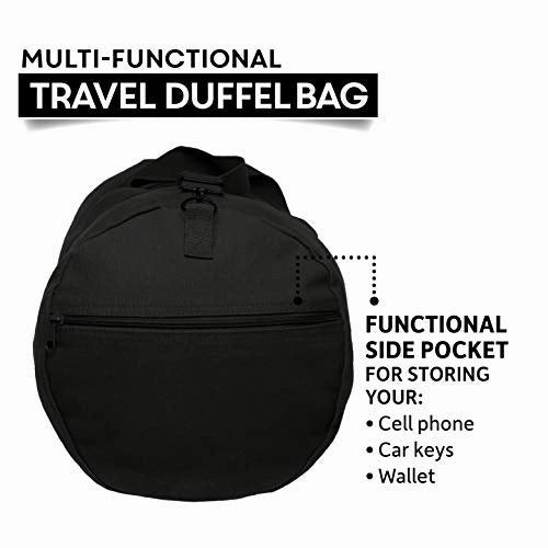 USMC United States Marine Corps Text Army Sport Heavyweight Canvas Duffel Bag in Black & Red,