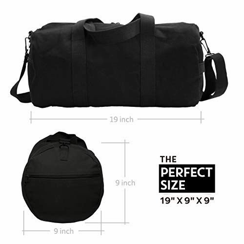 USMC United States Marine Corps Text Army Sport Heavyweight Canvas Duffel Bag in Black & Red,