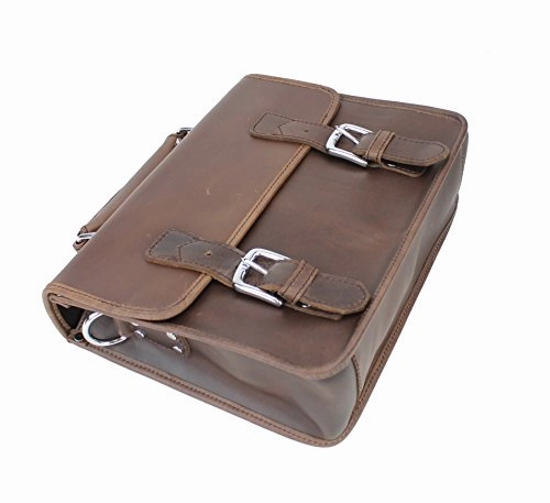 Vagabond Traveler 18" Extra Large Cowhide Leather Laptop Bag L05. Vintage Brown
