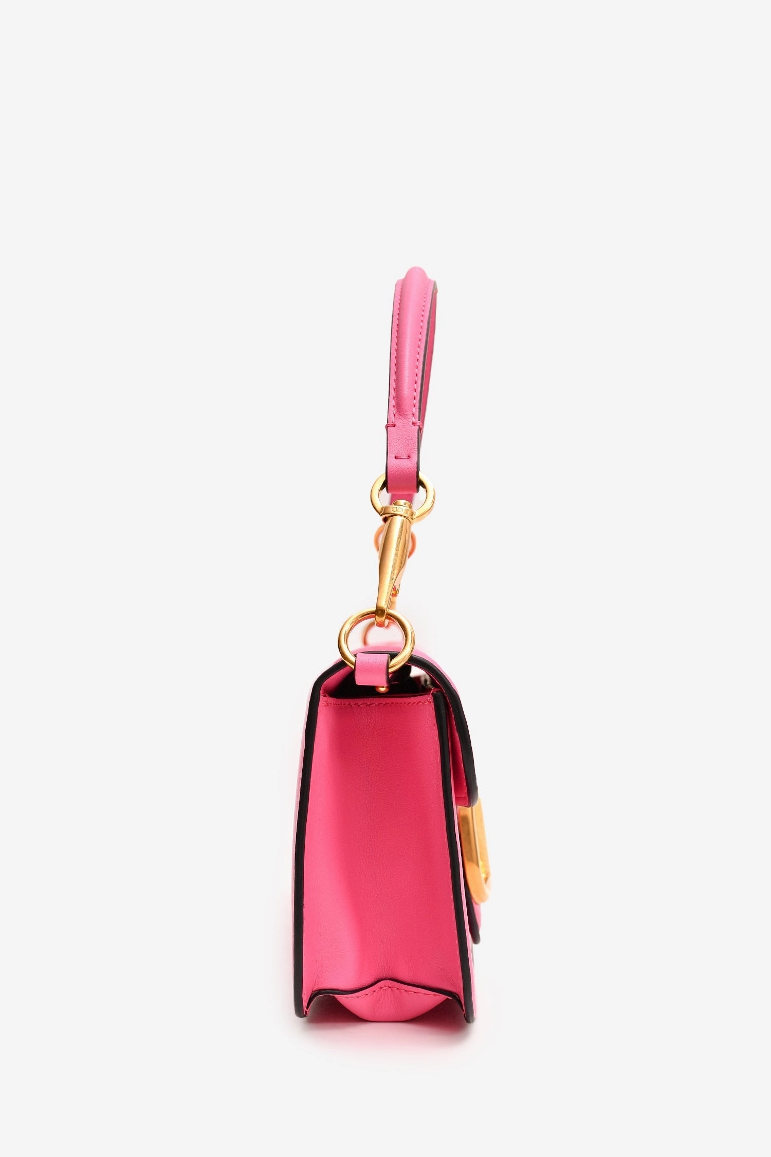 Valentino Pink Leather V Logo Shoulder Bag with Chain