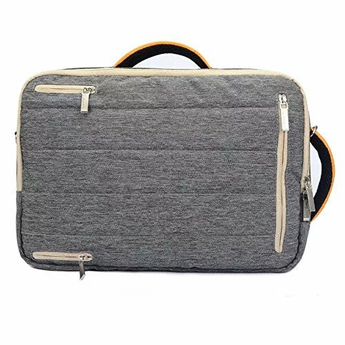 VanGoddy Grey Universal Hybrid Backpack / Briefcase / Messenger / Tote, 4 in 1 Multifunction Laptop / Tablet Carrying Bag (13.3")