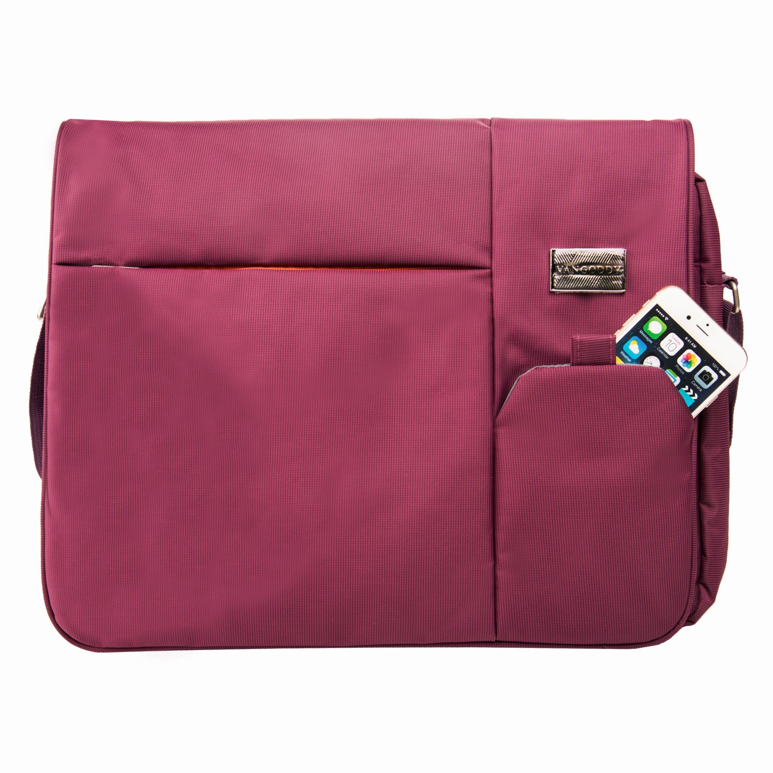 Vangoddy Purple Durabel Nylon Bag for Fujitsu Lifebook, Stylistic 12.5, 13.3, 14, 15.6 inch Laptop Combo with Headphone Splitter Cord and Micro USB Cable and Mini USB Car Charger