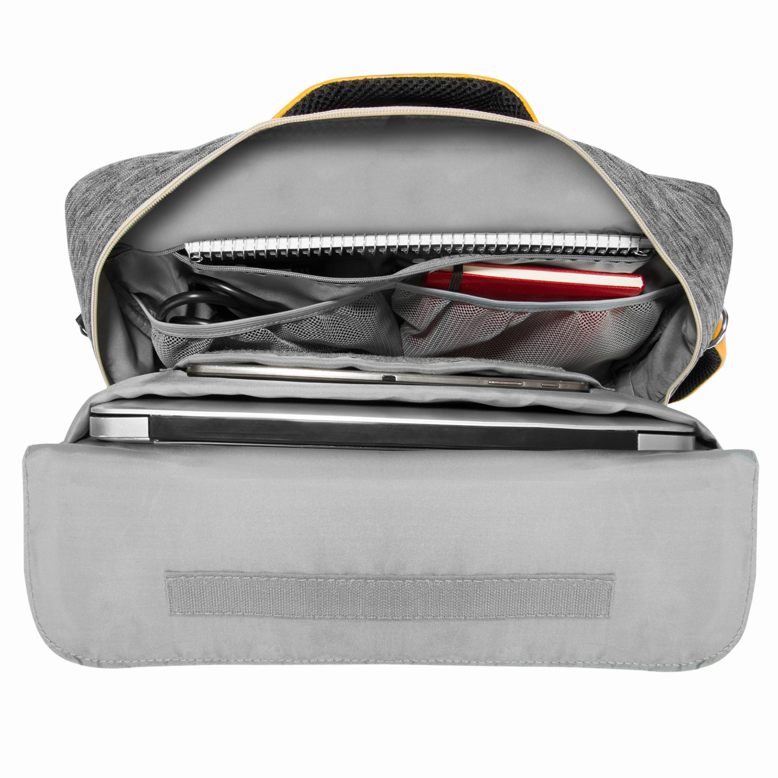 VanGoddy Slate Gray Convertible Laptop Bag with HDMI Cable, USB Hub, Mouse for Razer Blade Stealth 13