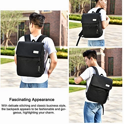Vbiger Mens Canvas Laptop Backpack Large Capacity Vintage School Daypack Travel Backpack With Usb