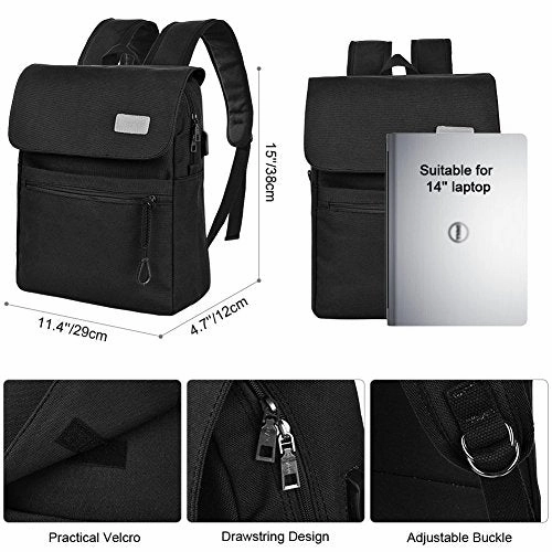 Vbiger Mens Canvas Laptop Backpack Large Capacity Vintage School Daypack Travel Backpack With Usb