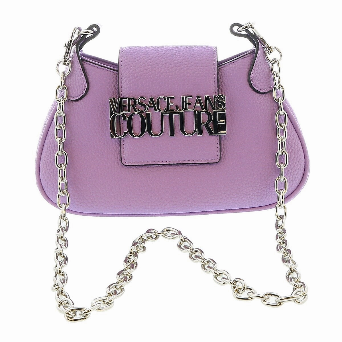 Versace Jeans Couture Lilac Half Moon Signature Closure Hobo Bag for womens