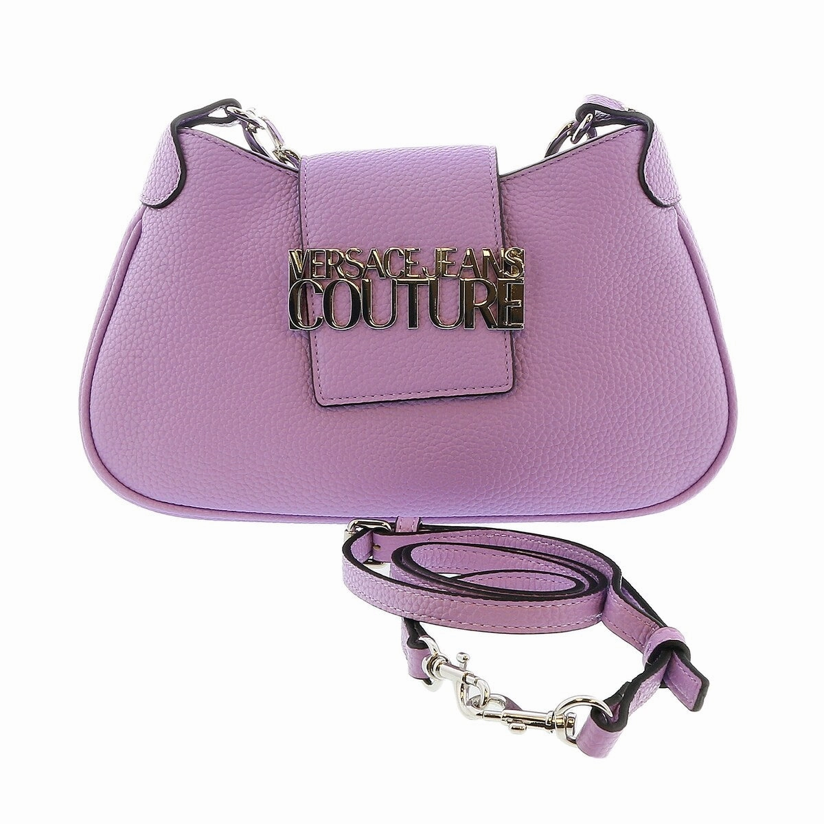 Versace Jeans Couture Lilac Half Moon Signature Closure Hobo Bag for womens