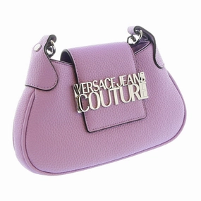 Versace Jeans Couture Lilac Half Moon Signature Closure Hobo Bag for womens