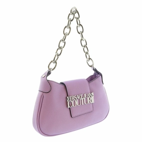 Versace Jeans Couture Lilac Half Moon Signature Closure Hobo Bag for womens