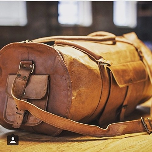 Vintage Crafts Leather 20 Inch Duffel Travel Gymovernight Weekend Leather Bag