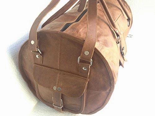 Vintage Crafts Leather 20 Inch Duffel Travel Gymovernight Weekend Leather Bag