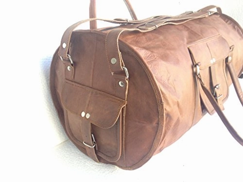 Vintage Crafts Leather 20 Inch Duffel Travel Gymovernight Weekend Leather Bag